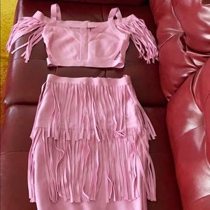 COPY - 2pc fringe skirt and crop top set